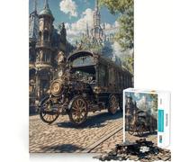Puzzle de 1000 pièces représentant Un véhicule Steampunk dans Un Paysage Urbain orné idéal pour Les Adultes Stimulant la mémoire et la Joie familiale à Assembler Selon Le Motif Vœux du Père Noël