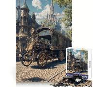 Puzzle de 1000 pièces représentant Un véhicule Steampunk dans Un Paysage Urbain orné idéal pour Les Adultes Stimulant la mémoire et la Joie familiale à Assembler Selon Le Motif Vœux du Père Noël