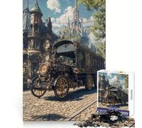 Puzzle de 1000 pièces représentant Un véhicule Steampunk dans Un Paysage Urbain orné, idéal pour Les Adolescents Un Jouet Amusant et intuitif, Parfait comme Cadeau de Noël 38x26cm
