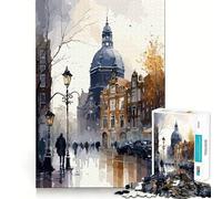 Puzzle de 1000 pièces représentant Un vélo à Amsterdam,Pays-Bas Un Exercice Mental Amusant et sans Couture Pièces précises pour Passer Un agréable Moment (50x75cm)