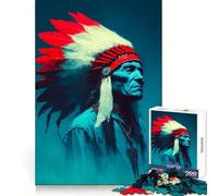 Puzzle de 1000 pièces représentant Un Vieux Chef amérindien (38x52cm) Jeu de réflexion pour Adolescents Design paisible et Amusant Cadeau Unique