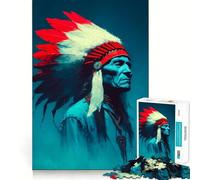 Puzzle de 1000 pièces représentant Un Vieux Chef amérindien (50x75cm) Jeu de réflexion pour Adultes Cadeau Original et Stimulant