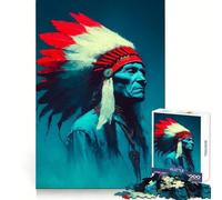 Puzzle de 1000 pièces représentant Un Vieux Chef amérindien (50x75cm) Jeu de réflexion pour Adultes Cadeau Original et Stimulant