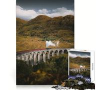 Puzzle de 1000 pièces représentant Un Vieux Train sur Un Pont, idéal pour Les Adolescents Jeu Intelligent à Partager en Famille Motif à Assembler pour Les vœux du Père Noël (38x52cm)