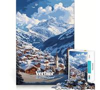 Puzzle de 1000 pièces représentant Un Village de Montagne à Verbier,en Suisse Jeu de réflexion pour Adultes,découpé au Laser pour Un Assemblage Parfait,Une activité enrichissante
