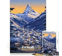 Puzzle de 1000 pièces représentant Un Village de Montagne à Zermatt, en Suisse, pour Adultes Idéal pour se ressourcer, se détendre et s'évader Bords réguliers Cadeau Parfait (38x26cm)