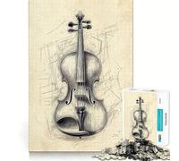 Puzzle de 1000 pièces représentant Un Violon Exercice de mémorisation Jeu de découpe Amusant Qualité Professionnelle pour stimuler l'esprit (50x75cm)