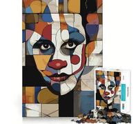 Puzzle de 1000 pièces représentant Un Visage de Clown Abstrait, Un Jeu de réflexion pour Adultes, idéal pour Jouer à l'intérieur, avec Une découpe précise et Une Belle œuvre d'art (38x26cm)