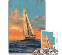 Puzzle de 1000 pièces représentant Un voilier, Peinture à l'huile, pour Adolescents, Jouet éducatif et décompressant, idéal pour Les Cadeaux du Père Noël Secret, 38x26cm