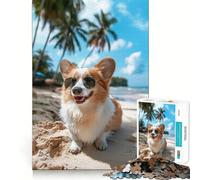 Puzzle de 1000 pièces représentant Un Welsh Corgi avec des Lunettes de Soleil,idéal pour Adultes Jeu de mémoire et,découpé au Laser pour Un Ajustement Parfait Cadeau Unique pour soulager Le Stress