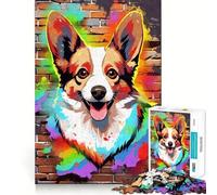Puzzle de 1000 pièces représentant Un Welsh Corgi,idéal pour Adultes Jeu de mémoire et de réflexion Découpe Fine,Finitions Haut de Gamme Un Moyen captivant de Passer Le Temps (38x26cm)
