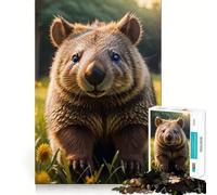 Puzzle de 1000 pièces représentant Un Wombat,Animal Australien,pour Adolescents Jeu de réflexion,découpe Laser pour Un Assemblage Parfait,activité relaxante en Groupe à l'intérieur (38x52cm)