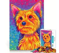 Puzzle de 1000 pièces représentant Un Yorkshire Terrier Adulte Jeu de Rappel Amusant,qualité supérieure,découpé au Laser Un Moment de Calme et d'exercice Mental à Faire à la Maison (38x52cm)