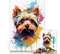 Puzzle de 1000 pièces représentant Un Yorkshire Terrier Adulte Jeu de réflexion et d'exercice Ajustement Parfait Activité de Partage et de complicité pour Les Proches (38x52cm)