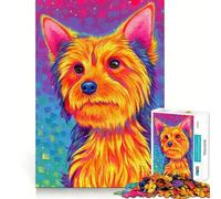Puzzle de 1000 pièces représentant Un Yorkshire Terrier,idéal pour Les Adolescents,Stimulant la réflexion grâce à sa découpe Laser pour Un Assemblage Parfait et Une activité en Groupe
