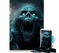 Puzzle de 1000 pièces représentant Un Zombie Terrifiant dans Un cimetière, pour Adultes Un Jeu de réflexion Stimulant et Relaxant, avec Une découpe Parfaite et Un Cadeau mémorable 50x75cm