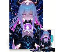 Puzzle de 1000 pièces représentant Une Adolescente d'anime avec des Cristaux Jeu de mémoire et Système de Verrouillage sécurisé,sans pièces détachables Idéal pour Les Petits Cerveaux