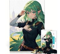 Puzzle de 1000 pièces représentant Une Adolescente Elfe d'anime Jeu de mémoire et Système d'emboîtement précis,sans pièces détachables Idéal pour Les Voyages pour Les Petits Cerveaux