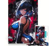 Puzzle de 1000 pièces représentant Une Adolescente en Body Bleu Style Anime Jeu de mémoire et Système de Verrouillage sécurisé,sans pièces détachables Idéal Cadeau Parfait pour Les Petits Cerveaux