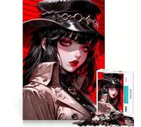Puzzle de 1000 pièces représentant Une Adolescente en Chapeau et Trench-Coat,avec Une Fille d'anime Jeu de mémoire et de renforcement Mental Système de Verrouillage sécurisé,sans pièces détachables