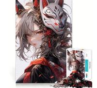 Puzzle de 1000 pièces représentant Une Adolescente samouraï avec Un Masque de Kitsune (38x52cm) Un Vrai défi pour Les méninges