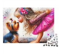 Puzzle de 1000 pièces représentant Une Adorable Chienne et Son Chiot.en Carton Lisse recyclé.Idéal pour se détendre et Passer Un Moment agréable en Couple ou Entre Adultes.Dimensions : 38 x 26 cm.