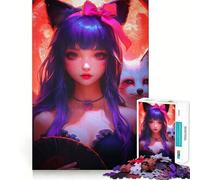 Puzzle de 1000 pièces représentant Une Adorable Fille-Chat Anime, idéal pour Les Adolescents Un Jeu Amusant et Relaxant pour développer sa mémoire et créer Une Belle Surprise 50x75cm