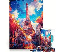 Puzzle de 1000 pièces représentant Une Affiche Artistique de Paris, idéal pour Les Adolescents, pour stimuler la mémoire et Lutter Contre Le Stress Décoration Murale aux Bords Nets (38x52cm)