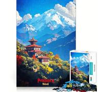 Puzzle de 1000 pièces représentant Une Affiche Artistique de Pokhara, au Népal, pour Adultes Jeu de logique Clair, Loisir Silencieux, découpe Parfaite, Cadeau élégant (38x52cm)