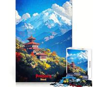 Puzzle de 1000 pièces représentant Une Affiche Artistique de Pokhara, au Népal, pour Adultes Jeu de logique Clair, Loisir Silencieux, découpe Parfaite, Cadeau élégant (38x52cm)