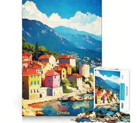 Puzzle de 1000 pièces représentant Une Affiche Artistique de Split, en Croatie, pour Adolescents Jeu de logique Transparent, Plaisir paisible, découpe Parfaite et Surprise chaleureuse 38x26cm