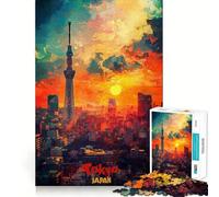 Puzzle de 1000 pièces représentant Une Affiche Artistique de Tokyo, idéal pour Les Adolescents Un Jeu Amusant et ludique pour développer Ses capacités cognitives et Offrir Un Cadeau élégant 50x75cm
