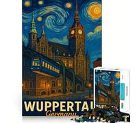 Puzzle de 1000 pièces représentant Une Affiche Artistique de Wuppertal,en Allemagne Jeu de réflexion Amusant et Stimulant la Concentration grâce à Une Technologie de découpe Laser avancée et Parfait