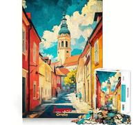 Puzzle de 1000 pièces représentant Une Affiche Artistique de Zagreb Jeu cognitif Amusant,Structure à emboîter précise,activité de Partage et de complicité pour Les Proches (50x75cm)