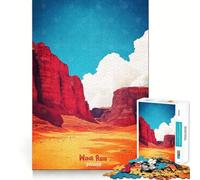 Puzzle de 1000 pièces représentant Une Affiche Artistique du Wadi Rum en Jordanie Découpe Laser pour Un Assemblage Parfait et Un Moment de Partage idéal en Famille ou Entre Amis (38x26cm)