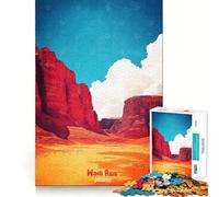 Puzzle de 1000 pièces représentant Une Affiche Artistique du Wadi Rum en Jordanie Développez Votre mémoire,amusez-Vous et Faites Preuve de créativité grâce à ce Puzzle de qualité Professionnelle