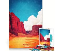 Puzzle de 1000 pièces représentant Une Affiche Artistique du Wadi Rum en Jordanie Jeu de Construction Solide et sécurisé,idéal pour Les Vacances à l'intérieur (50x75cm)