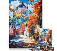 Puzzle de 1000 pièces représentant Une Affiche de la Ville de Québec, idéal pour Les Adolescents Jeu Intelligent à Partager en Famille Motif à Assembler Choix du Père Noël (38x26cm)