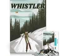 Puzzle de 1000 pièces représentant Une Affiche de Ski de Whistler Jeu de développement cognitif Surface Lisse sans bavures Activité relaxante en Groupe à l'intérieur (38x26cm)