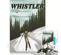 Puzzle de 1000 pièces représentant Une Affiche de Ski de Whistler,pour Adultes Jeu d'adresse et de réflexion Découpe Laser pour Un Assemblage Parfait Activité enrichissante pour Les Jours de Pluie