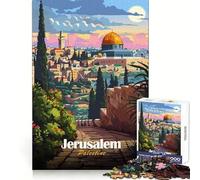 Puzzle de 1000 pièces représentant Une Affiche de Voyage à Jérusalem,en Palestine,pour Adultes Développe Les capacités cognitives,Passe Un agréable Moment,Cadeau mémorable (50x75cm)