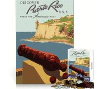 Puzzle de 1000 pièces représentant Une Affiche de Voyage à Porto Rico,idéal pour Les Adultes Développe Les capacités cognitives,Passe Un agréable Moment,et Offre Un Cadeau mémorable (38x52cm)