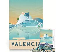 Puzzle de 1000 pièces représentant Une Affiche de Voyage à Valence, idéal pour Les Adolescents Exercice cérébral, détente et découpe de précision Un Cadeau Parfait (38x52cm)