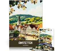 Puzzle de 1000 pièces représentant Une Affiche de Voyage d'Amstetten en Autriche idéal pour Les Adolescents Un de Noël Unique pour se remémorer de Bons Souvenirs et Passer d'agréables Moments