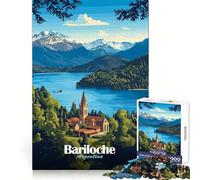 Puzzle de 1000 pièces représentant Une Affiche de Voyage de Bariloche, en Argentine, pour Adolescents Améliore la mémoire, évasion paisible, découpe de précision, Cadeau attentionné (50x75cm)