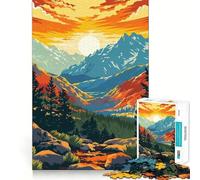 Puzzle de 1000 pièces représentant Une Affiche de Voyage de la Sierra Nevada pour Adolescents Souvenirs, détente et Art aux Contours Nets 38x52cm