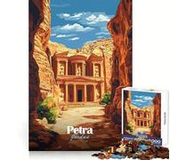 Puzzle de 1000 pièces représentant Une Affiche de Voyage de Petra Jordan, idéal pour Les Adolescents Jeu de logique et de Train, léger et Relaxant, avec découpe Lisse Décoration Murale (38x52cm)