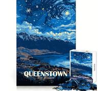 Puzzle de 1000 pièces représentant Une Affiche de Voyage de Queenstown en Nouvelle-Zélande idéal pour Les Adolescents Jeu de logique Fine Facile Assembler avec Bords Cadeau Parfait