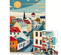 Puzzle de 1000 pièces représentant Une Affiche de Voyage de Reykjavik, idéal pour Les Adolescents Renforce Les Souvenirs, s'amuse en Toute tranquillité et Offre Un Cadeau de qualité (38x26cm)