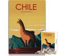 Puzzle de 1000 pièces représentant Une Affiche de Voyage du Chili - Jeu Amusant pour Le développement cognitif - Cadeau Original et attentionné - Dimensions:38x26cm